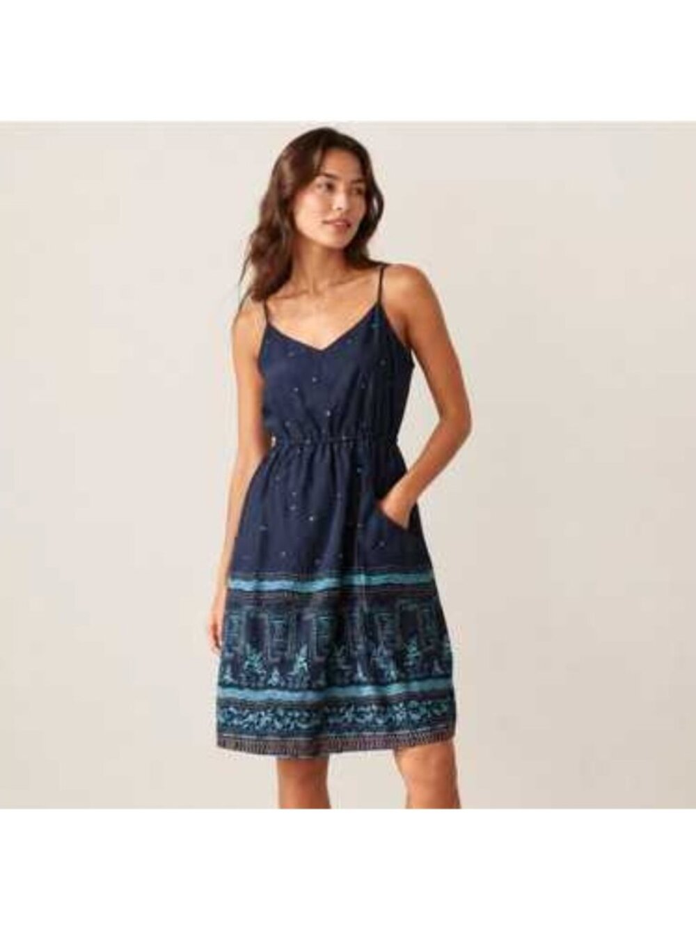 Patagonia Blue Lost Wildflower Sleeveless Midi Sun Dress Womens Medium
